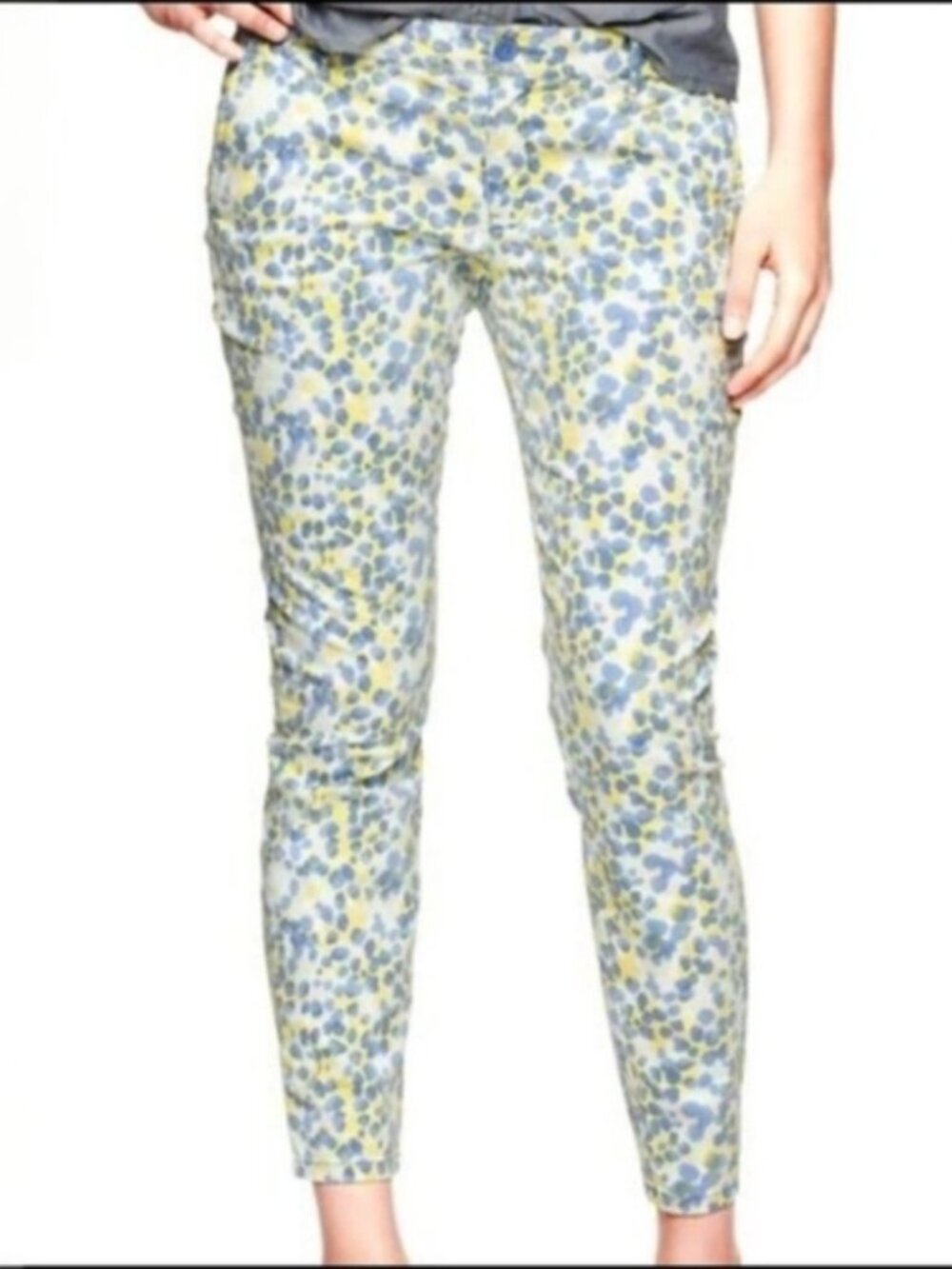 GAP Pastel Abstract Print Skinny Khaki Ankle Pants